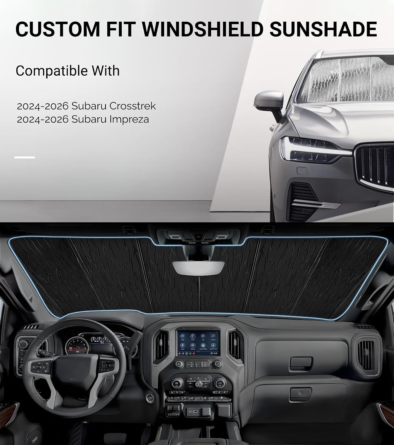 Pigenius Windshield Sun Shade for Subaru Crosstrek 2024-2026, Impreza 2024-2026 Window Sunshade - AstraGuard