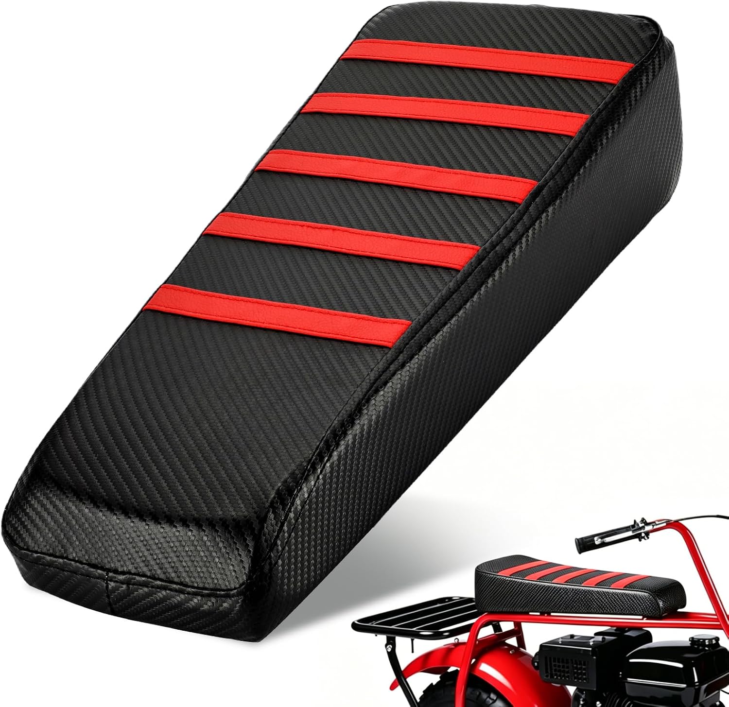 Mini Bike Seat Cover Cushion for Coleman CT200U CT200U-EX BT200X CT100U Mega Moto Trail 100cc 212cc 196cc Non-Slip Red