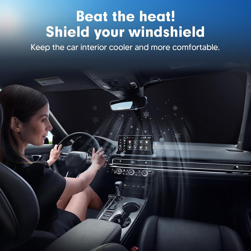 Mixsuper Liner Windshield Sun Shade for Subaru Outback 2020-2025 Windshield Sunshades Front Window Sun Shades Cover for Outback Accessories Foldable Sun Visor Keep Cool Block UV Heat