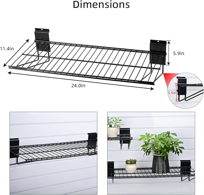 Slatwall Shelves, Slat Wall Accessories, Slat Wall Wire Shelf, Heavy Duty - Image 3