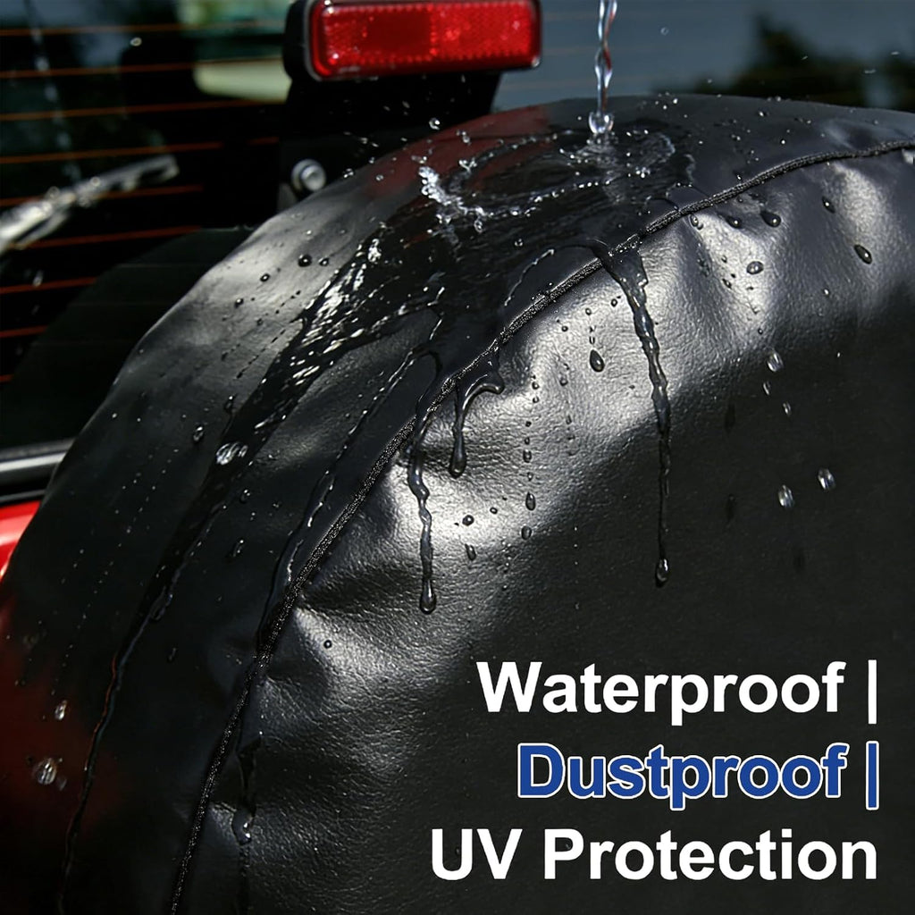 Spare Tire Cover,Waterproof Dust-Proof PVC Leather Tire Covers for Car,Truck,RV,SUV,Camper Trailer Universal,Tough Tire Wheel Soft Cover, Black(for Overall Wheel Diameter 27-29 inch)