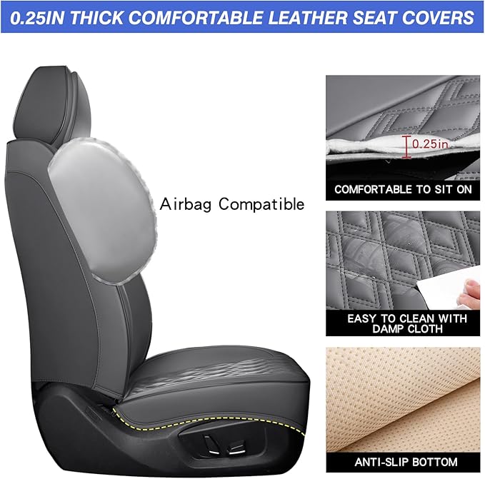 Car Seat Covers Full Set, Leather Seat Covers - Image 2