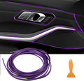 TOMALL Car Interior Moulding Strip Car Decorative Filler Insert Strips 5M(16ft) Flexible Electroplating Decoration Styling Dashboard Accessories with Installing Tool (Purple)