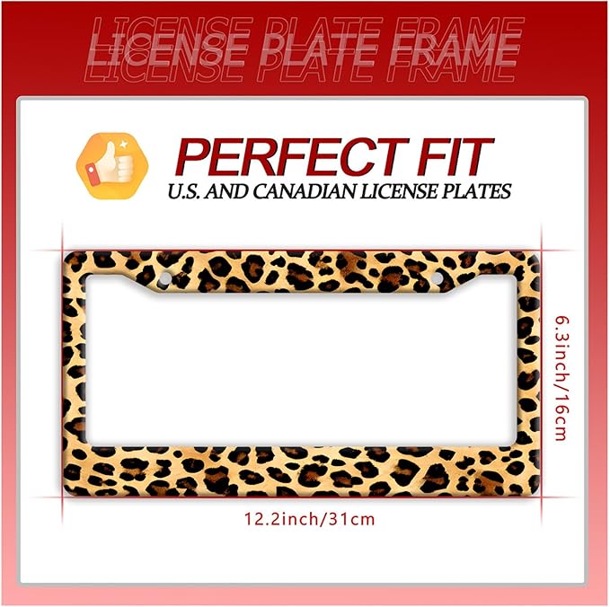 Cheetah Brown Leopard License Plate Frame Animals Print License Plate Frames - Image 7