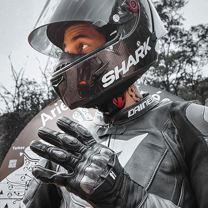 Harssidanzar Breathable Leather Motorcycle Gloves Touchscreen - Image 5