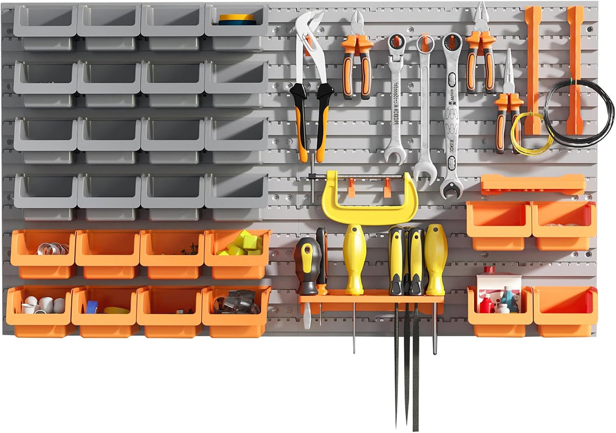 durhand wall mounted storage bins pegboard tool organizer, main product view