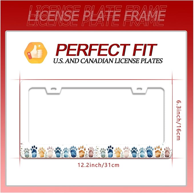 Bear Paw Print License Plate Frame Colorful Animal License Plate Frames Funny - Image 2
