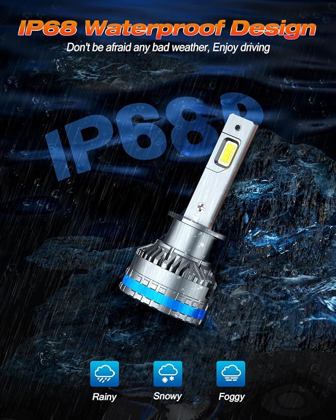 FAHREN H1 Fog Bulbs, Upgraded 120W 50000LM H8/H9 Bright tire lights, 6500K Cool - Image 5