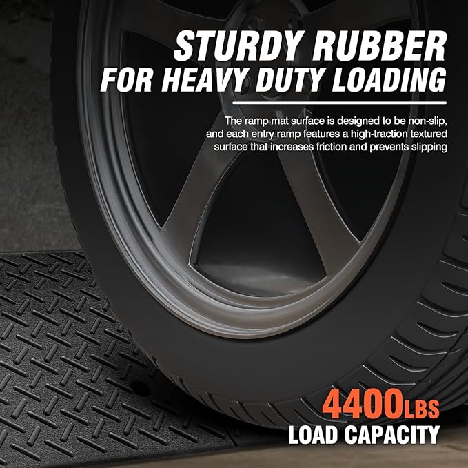 DNA MOTORING 7.7" Rise Rubber Curb Ramp Heavy Duty Loading Driveway Ramp - Image 3