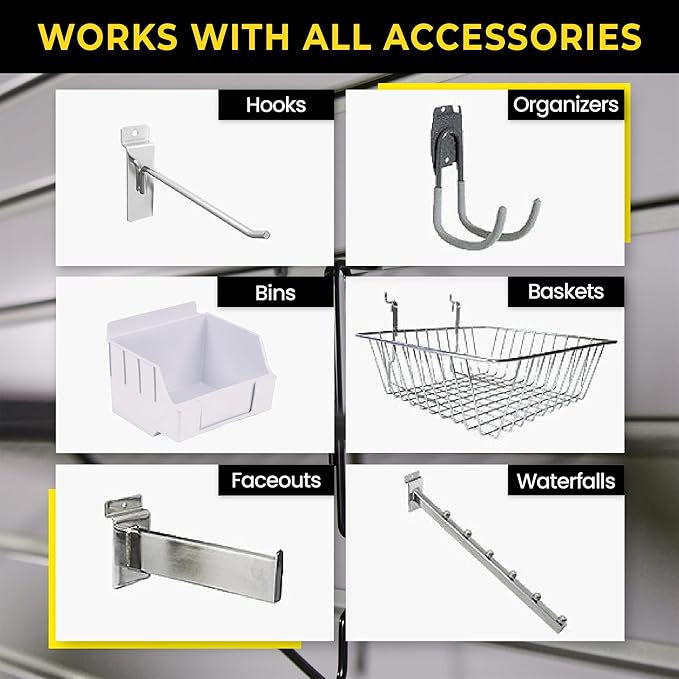 3'H x 4'W Slatwall Panel Garage Wall Organizer: Heavy Duty Wall Mounted PVC - Image 6