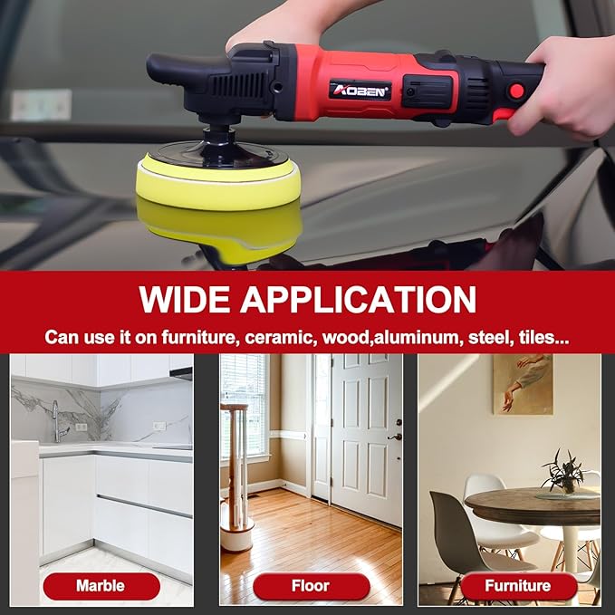 AOBEN 6/7 inch Buffer Polisher, Rotary Car Buffer, 1600W Car Polisher Waxer Kit - Image 5