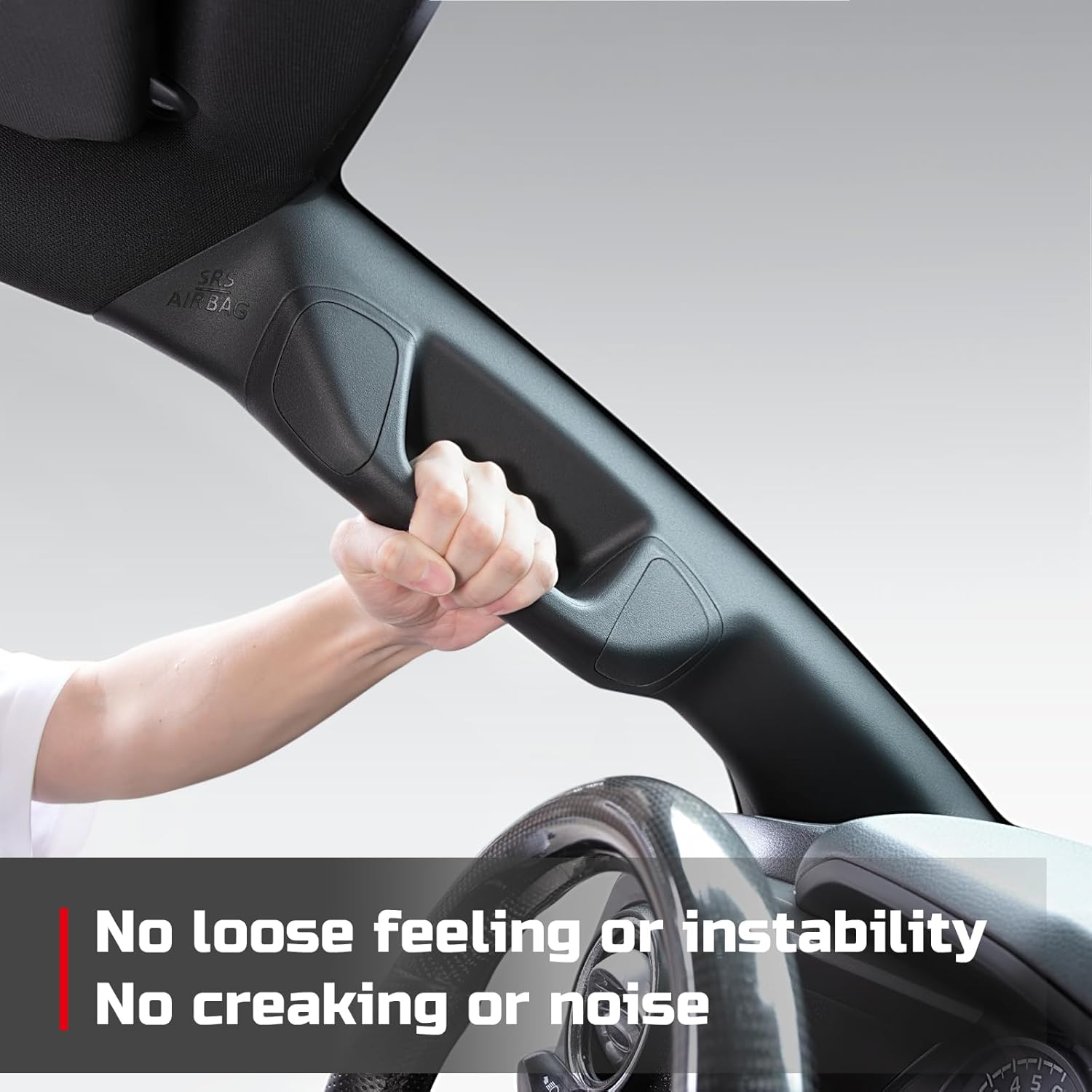 Driver Side A-Pillar Grab Handle for Toyota Tacoma 3rd Gen (2016-2023), OEM-Style Texture, Matches Passenger Side, Sturdy & No Creaking Noise, Easy Installation (Black)