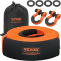VEVOR Heavy Duty Tow Strap Recovery Kit 3" x 30 ft (MBS-36,000 lbs) Tree Saver Winch Strap, Triple Reinforced Loop & Protective Sleeves & Storage Bag, 3/4" D-Ring Shackles, for Truck Jeep SUV ATV