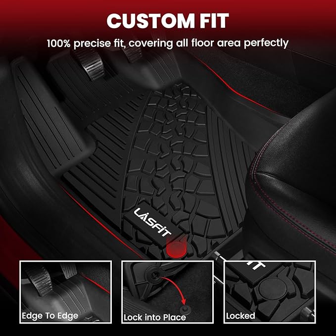 LASFIT Floor Mats for Jeep Renegade 2015-2023 All Weather TPE Custom Fit Car - Image 2
