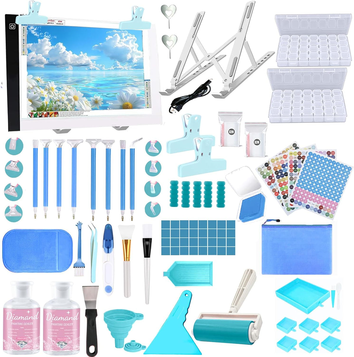 dnsgoor 186pcs diamond art accessories kit with a4, main product view