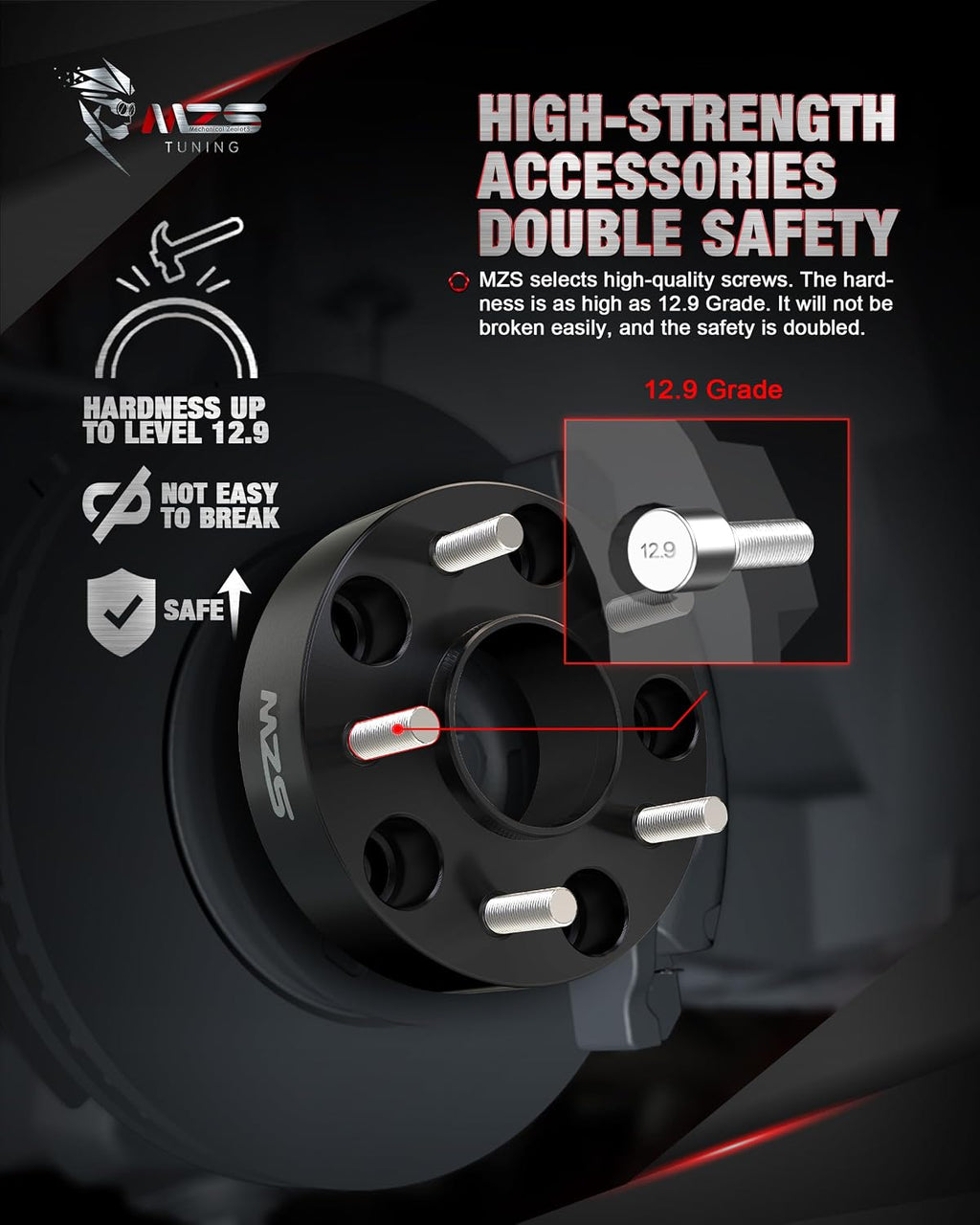 MZS 5X5 Wheel Spacers, 1.5" Thick - 5X127 Bolt Pattern 71.5mm Hub Bore M14x1.5 Studs - Compatible with Wrangler JL 2018-2025 / Grand Cherokee 2011-2025 / Durango 2011-2025 / Gladiator JT 2020-2025