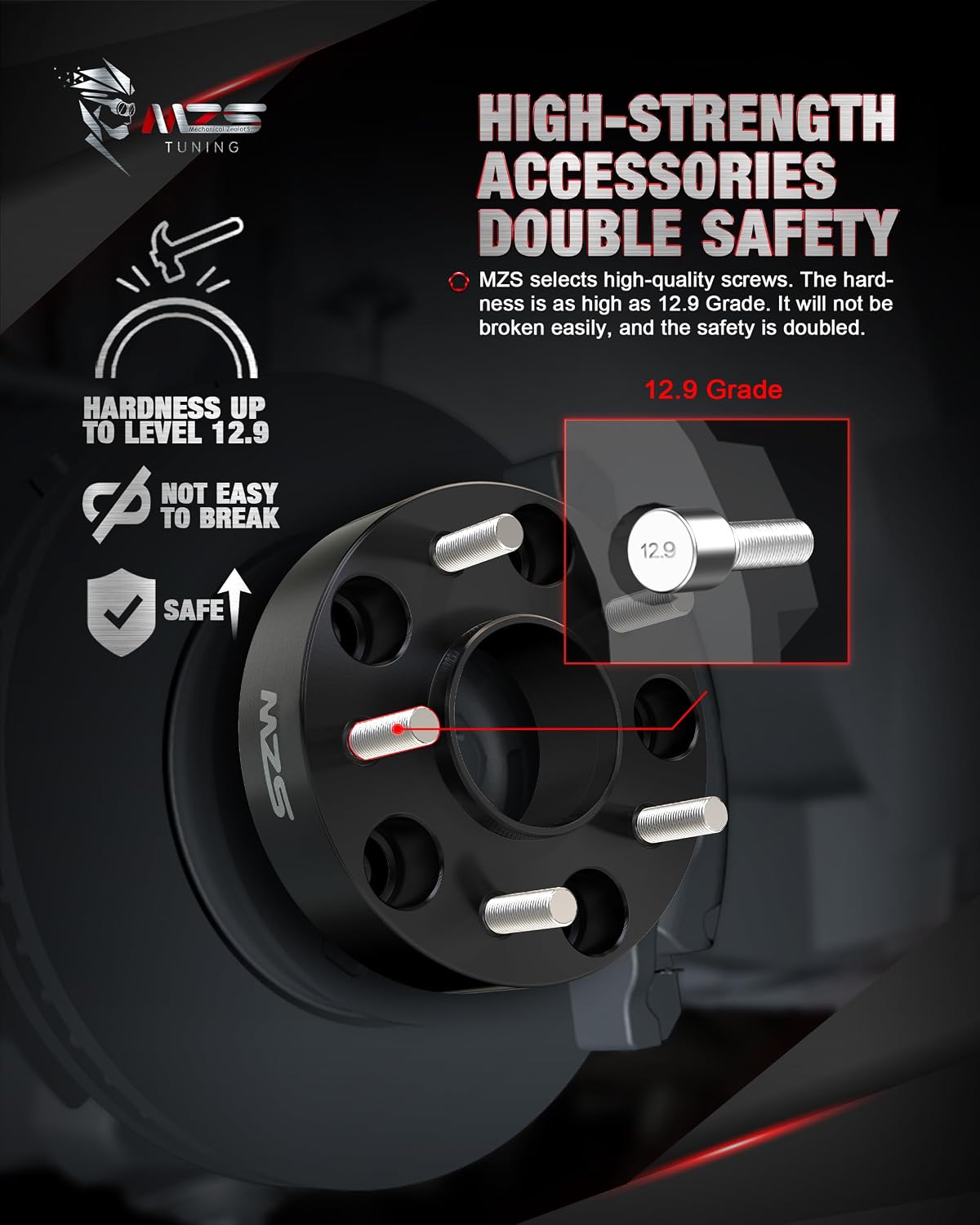 MZS 5X5 Wheel Spacers, 1.5" Thick - 5X127 Bolt Pattern 71.5mm Hub Bore M14x1.5 Studs - Compatible with Wrangler JL 2018-2025 / Grand Cherokee 2011-2025 / Durango 2011-2025 / Gladiator JT 2020-2025