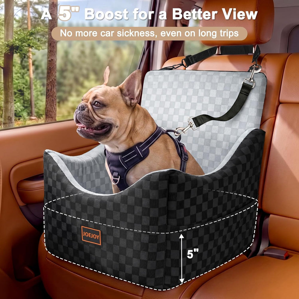 JOEJOY Elevated Dog Car Seat for Small/Medium Dogs up to 35 lbs, Memory Foam ...