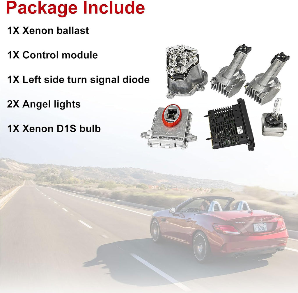Left Xenon Ballast Bulb LED Module Diode Kit, Compatible with B-M-W 5 Series M5 528i 535i 550i xDrive 2011-2013 2.0L 3.0L, Xenon Ballast Control Module Replaces 63117237647 63117316217 63117271901
