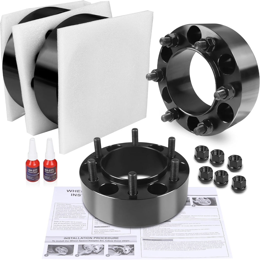 FLYCLE 6x5.5 Hubcentric Wheel Spacers 2 inch for 1995-2023 Tacoma 1989-2024 4Runner, 6x139.7mm Wheel Spacer with 12x1.5 Studs 106mm Bore for Tundra FJ Cruiser Fortuner Sequoia GX460 GX470