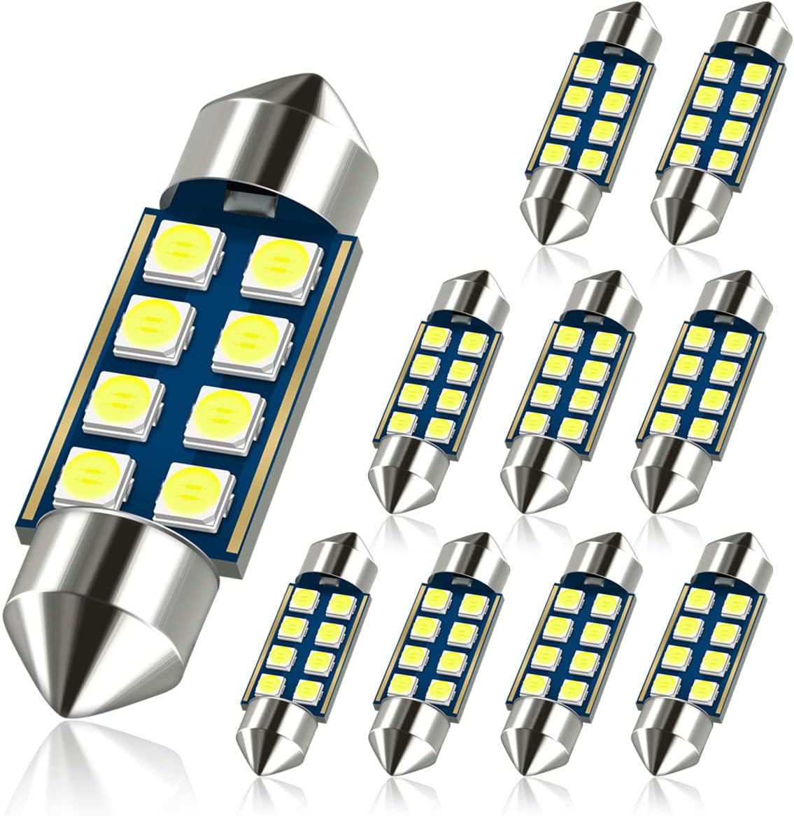 White 36mm Festoon 6418 Bulb Car LED Interior Map Dome Light | DE3423 DE3425 Size 6000K Extra Bright Also for Number Tag License Plate Cargo Trunk Door Footwell Light Canbus Error Free