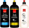 Clean Garage Rupes Combo Kit, 3x1L Bottles | Coarse, Fine, Ultrafine Polishing Compounds, Wool Material, Metal Compatible, Automotive Cleaning Kits