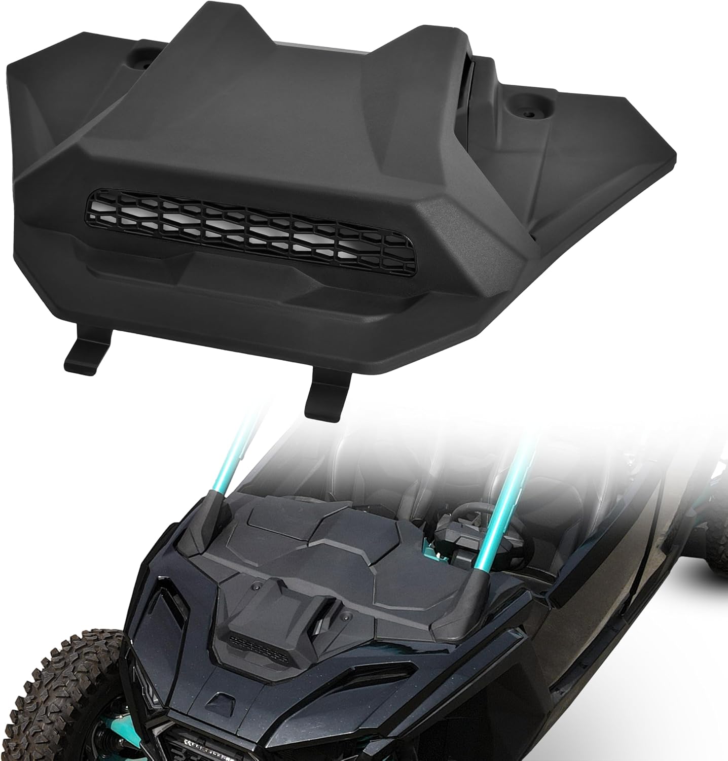 Sport Hood Scoop for Polaris RZR PRO XP XP4/PRO R R4/S S4 2025 Accessories, Front Turbo with Mesh Ventilation Sleek Cool PP Material