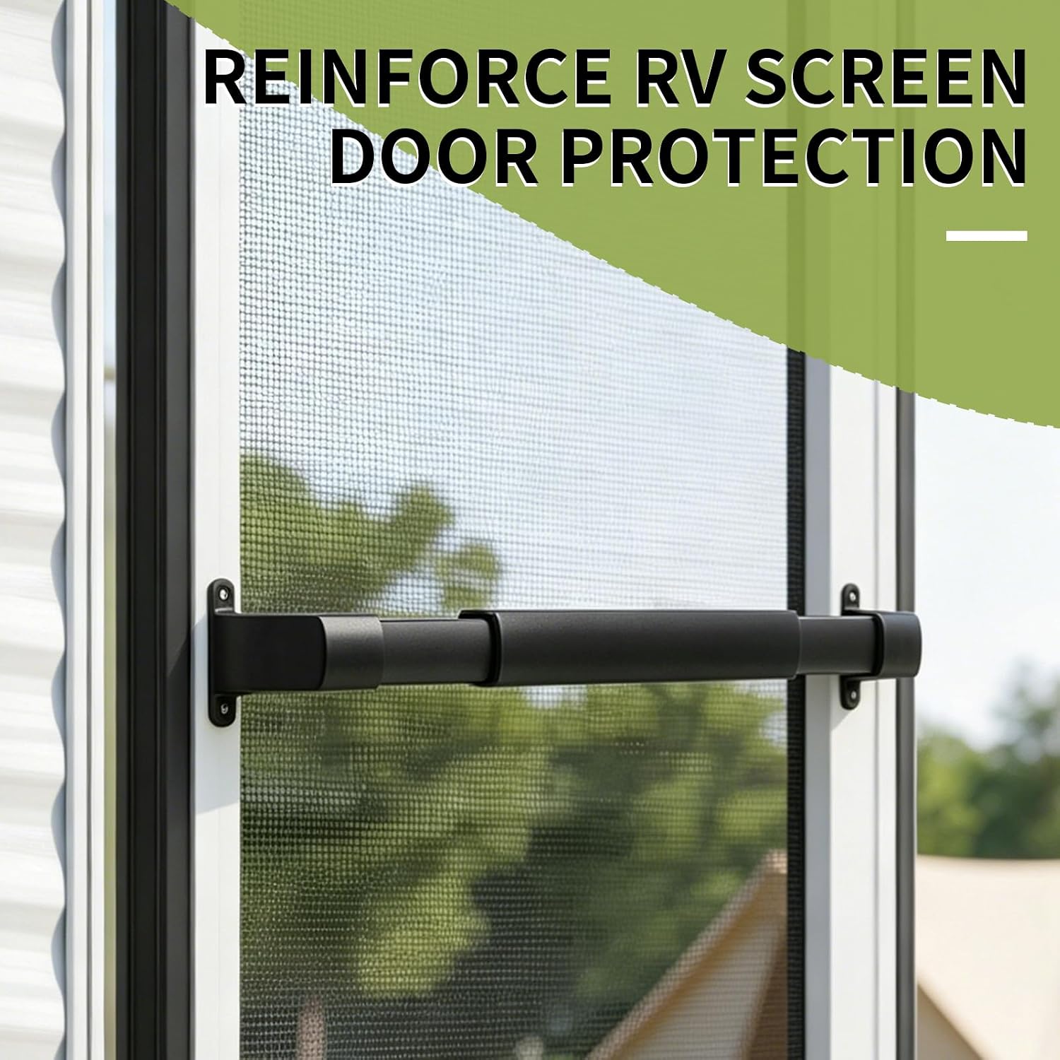 RV Screen Door Handle Adjustable 21-5/8" to 28-5/8", Sturdy Rustproof Aluminum Grab Bar, Universal Screen Door Cross Bar Replacement for RV Camper Travel Trailer Motorhome Accessories