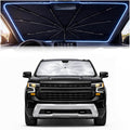 Car Windshield Sun Shade Umbrella - Custom-Fit for Chevrolet Silverado 1500&GMC Sierra 1500 2500 3500 2019-2026 Umbrella Sunshade,UV Protection & Heat Reflective,Keep Interior Cooler