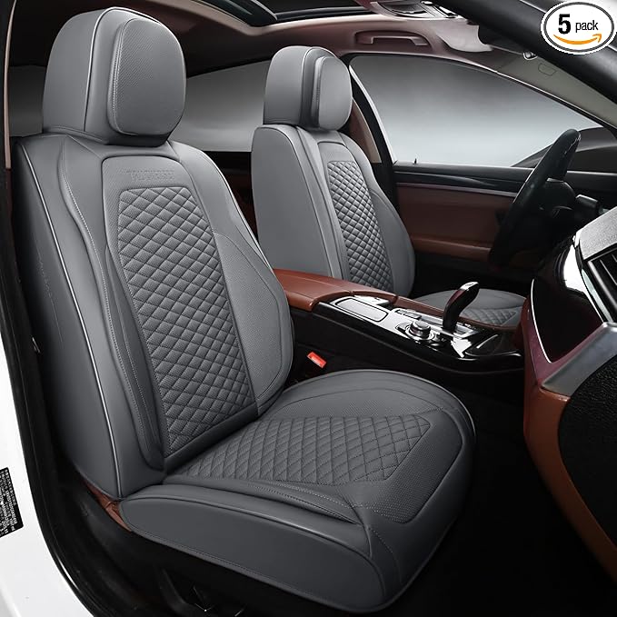 2 Packs Car Seat Covers Leather Car Seat Covers Universal Seat Covers by truckerset