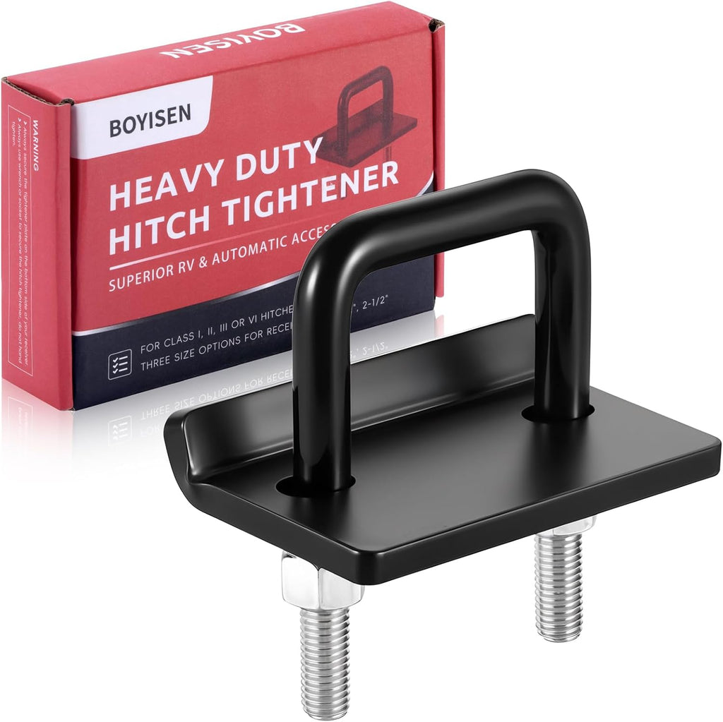 BOYISEN Anti Rattle Hitch Tightener - No Rattle Noise Hitch Stabilizer for 1.25" Trailer Hitch, Reduces Movement, Black