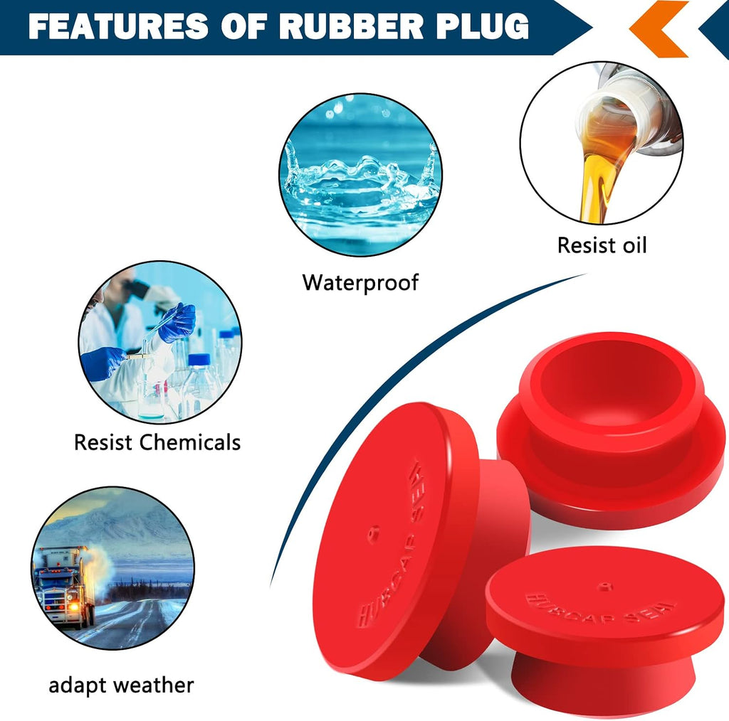 CheeMuii 12 PCS Hubcap Rubber Plugs 1-1/8" Wheel Fit for Trailer Hub Cap Replace Stemco 359-5990 Fit for Stemco 343-4009 343-4024 etc
