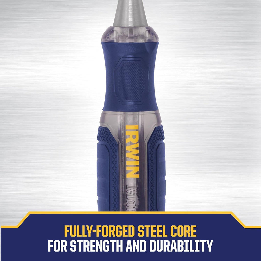 irwin chisel set, woodworking, 4-pack, extra-long strike cap showing dimensions
