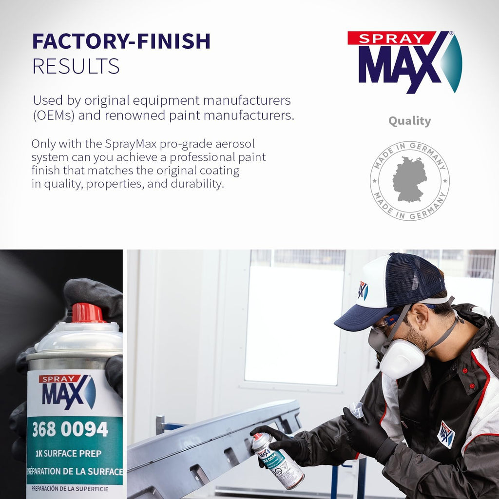 SprayMax 1K Wax & Grease Remover Transparent | Professional Surface Prep Cleaner & Degreaser for Automotive Surfaces |Removes Oil, Grease, Wax, Tar & Silicone |Waterborne Panel Prep Cleaner |11.1 oz