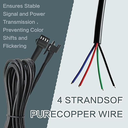 4 Pcs 4 Pin RGB Extension Cable RGB Wire - Image 6