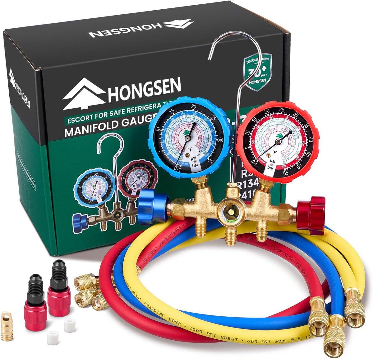 hvac manifold gauge set with brass body and, main product view