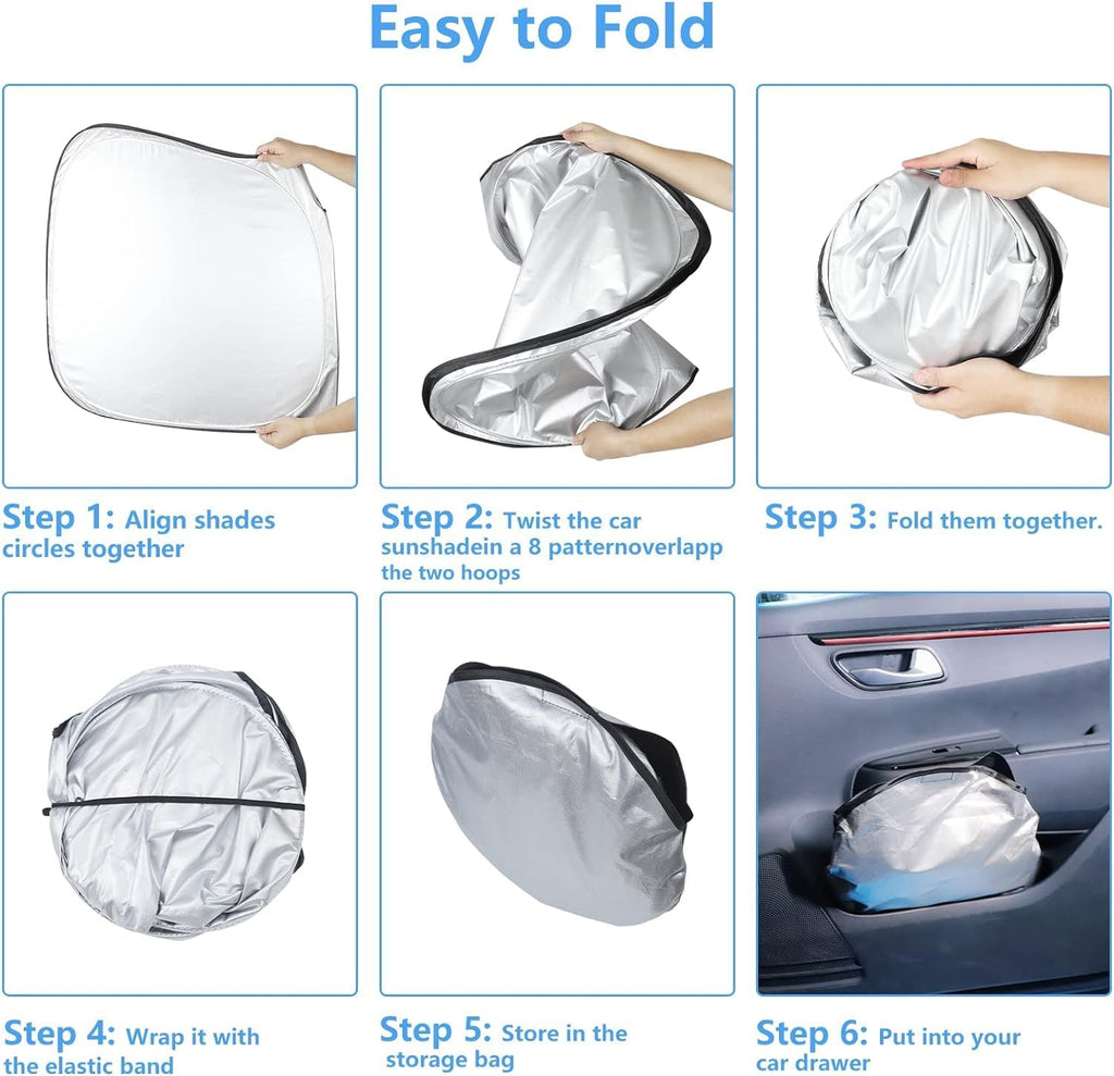 Car Windshield Sun Shade Custom Fit 2010-2026 Dodge RAM 1500 2500 3500 Truck Accessories Sunshade Foldable Sun Visor Protector Front Window Cover Fits 2Dr RegularCab, 4Dr QuadCab, CrewCab, MegaCab