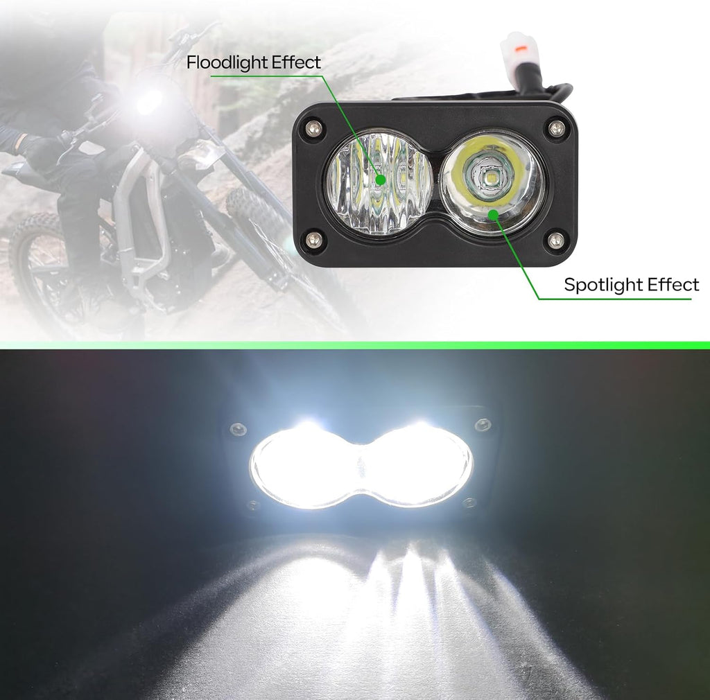 motoparty Headlight Kit for Sur-Ron Segway X260, Clear White 6000-6500K Spot/Flood Light Pods Combo Kit, Motorcycle Lights Bars Accessories, Bright Front Lamp （3 Inch）