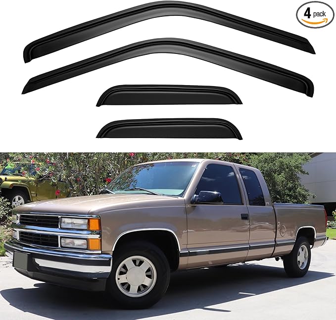 Window Visors Rain Guards for 1988-1999 Chevy/GMC C1500/ C2500/C3500/ K1500/ by YQAUTEC