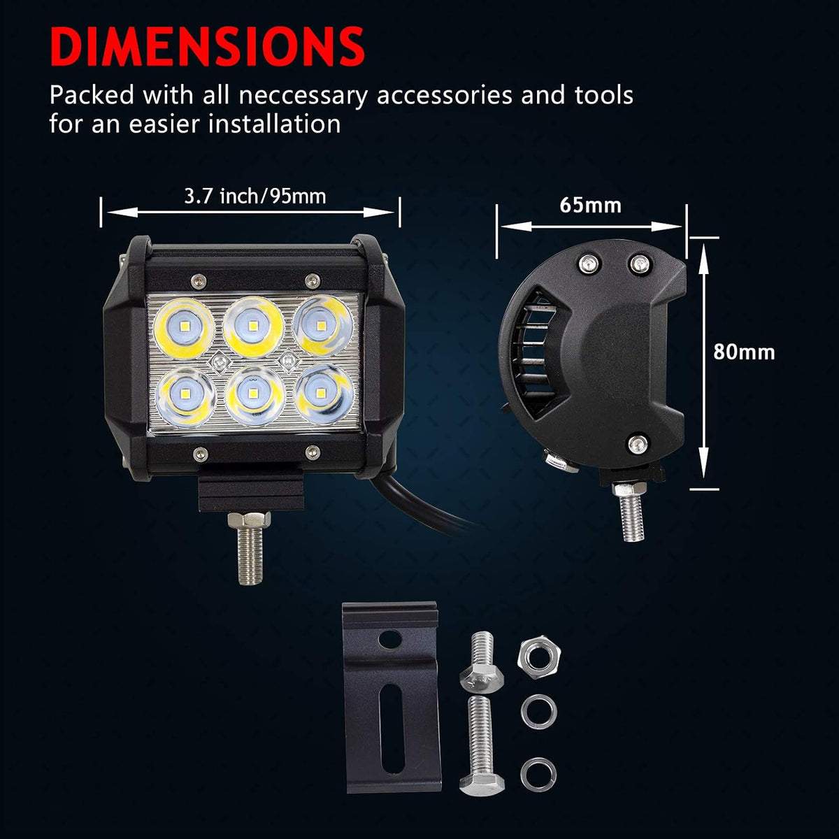 willpower 10 pieces 18w 4 inch led work shown in use