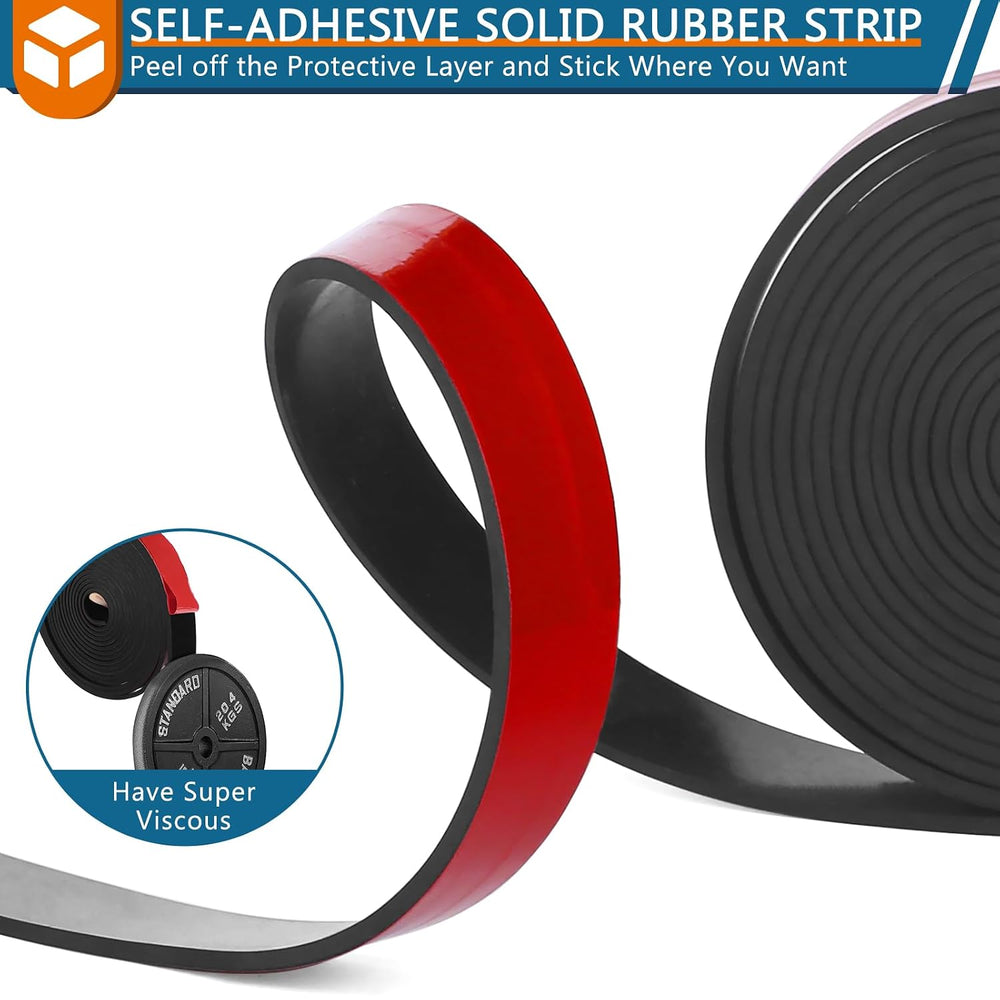 HooTown Adhesive Solid Rubber Strips, Self Neoprene Rubber Sheets Rolls Red
