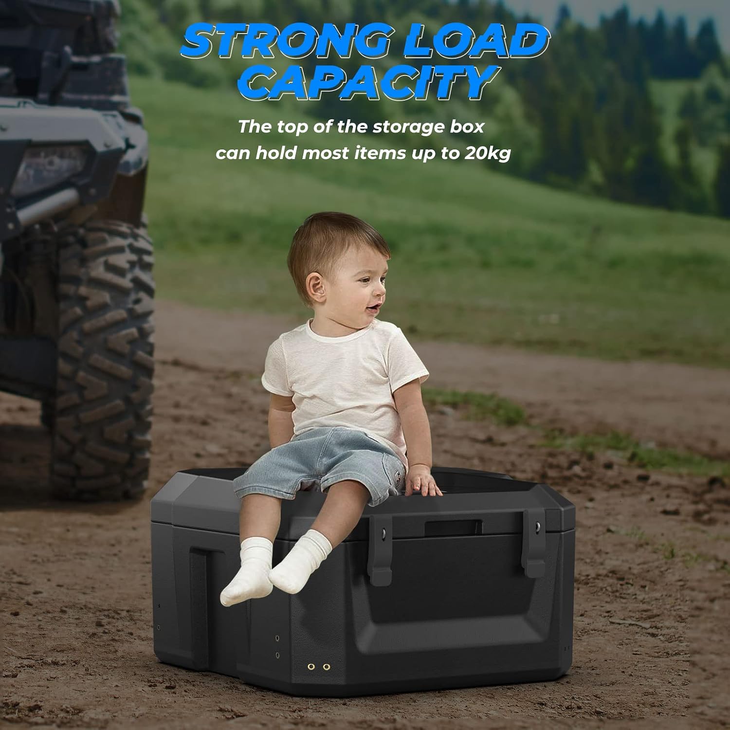 KEMIMOTO Rear Cargo Box Compatible with Talon 1000 R/X/X4/XS/RS 2019-2026 - Heavy-Duty Waterproof 56L Sealed Storage, UV/Scratch Resistant, OEM Replace #0SL51-HL6-A01