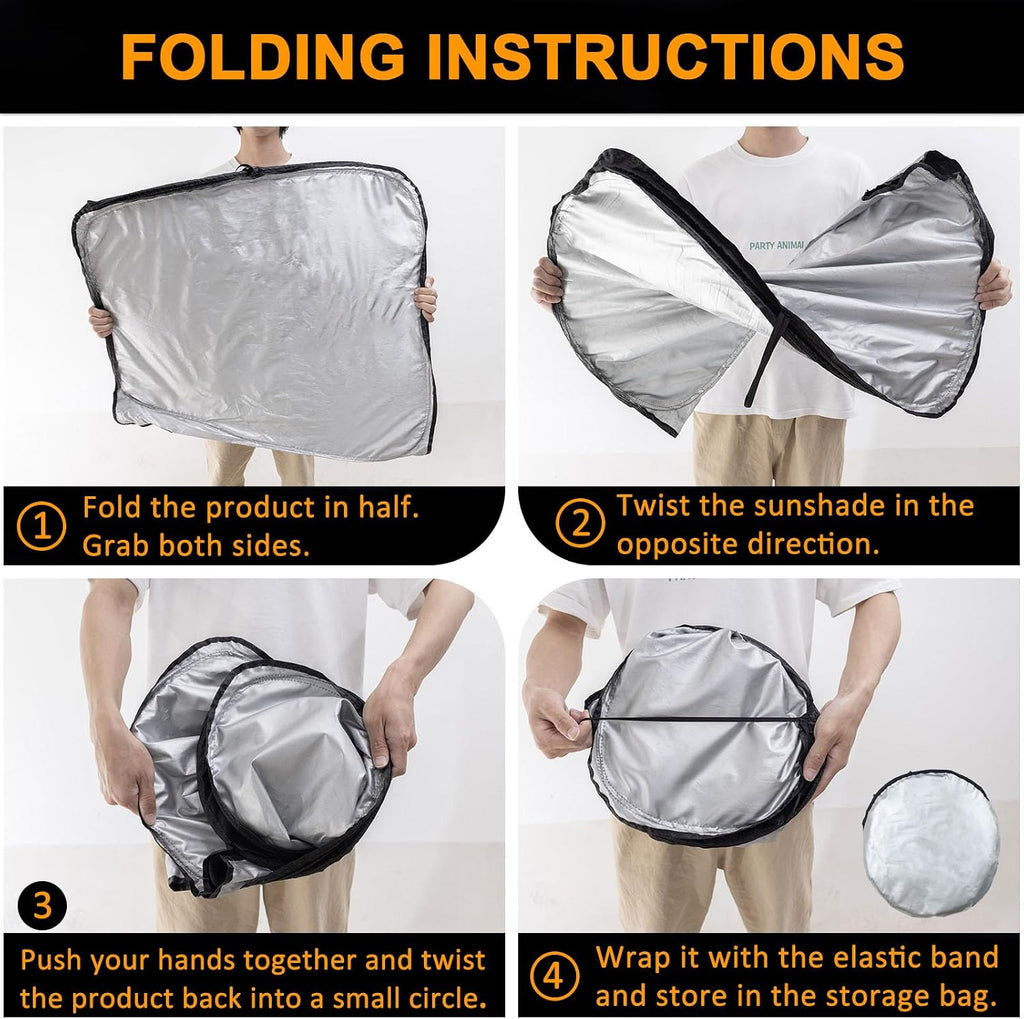 TOPINSTALL Foldable Windshield Sunshade Compatible with Ford Bronco 2/4-Door 2021-2026, Front Window Sun Protector with Storage Pouch Thicker Reflective Polyeste (Not for Sport Model)