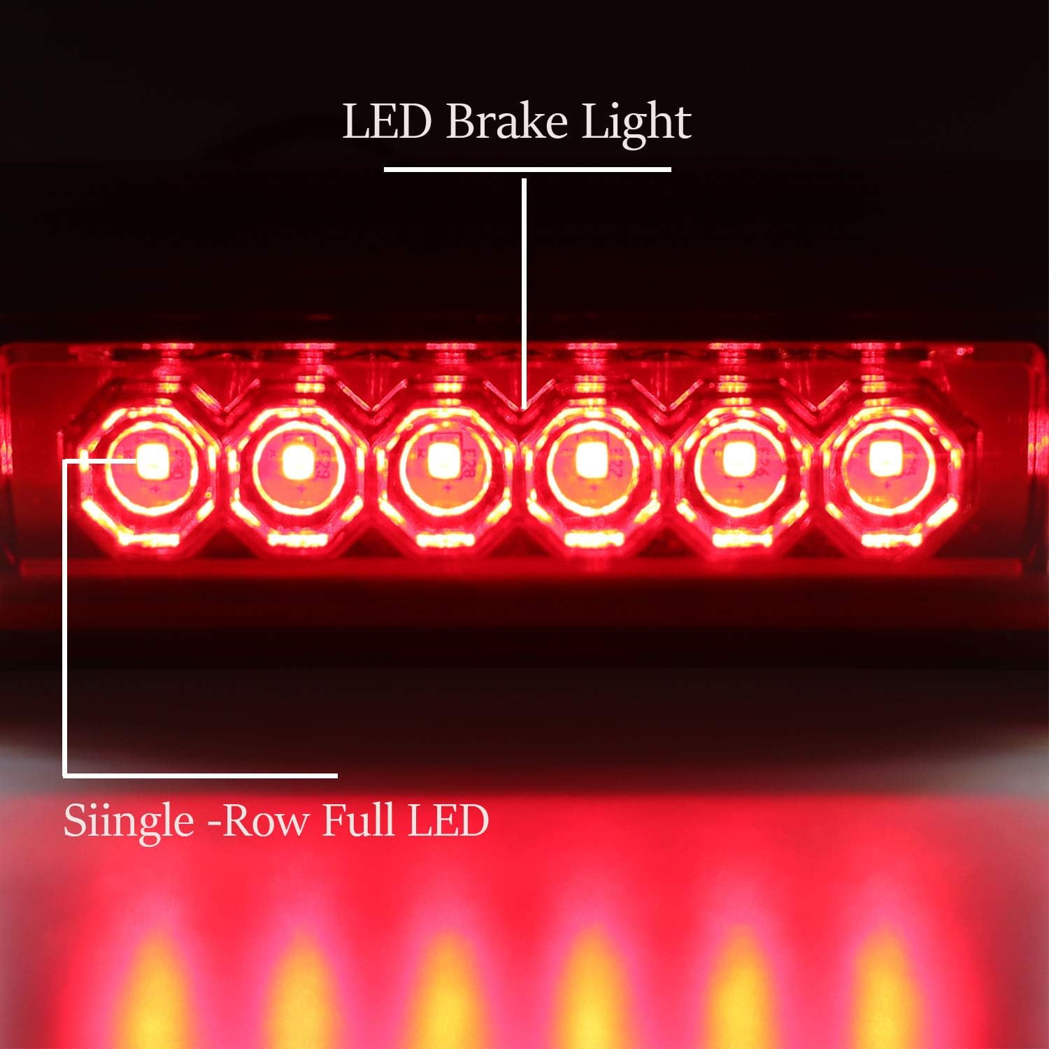 LED Third 3rd Brake Light Fit for Ford F150 1997-2003 / F-150 Heritage 2004 Rear Cargo Light Stop Lamp High Mount Light (Red)