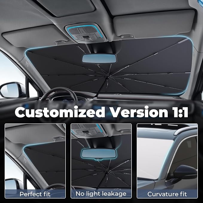 Windshield Sun Shade Umbrella for 2021-2025 Kia Sorento Accessories: Custom Fit - Image 2