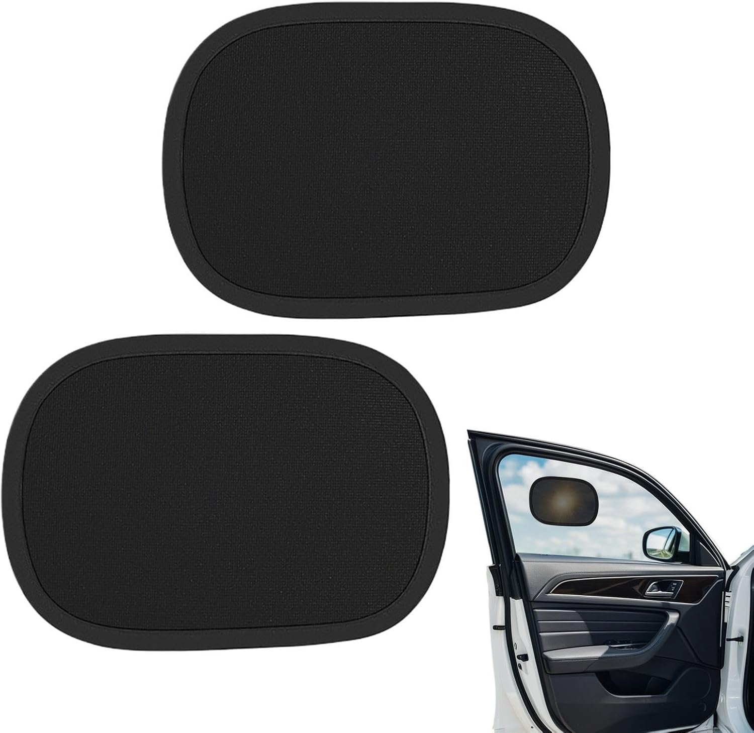 2 Pack Car Window Shades, 9.64"x6.69" Sun Shade Blocker, Side Window Screens, UV Protection Automotive Interior Accessories, for Kids Dog Passenger Summer