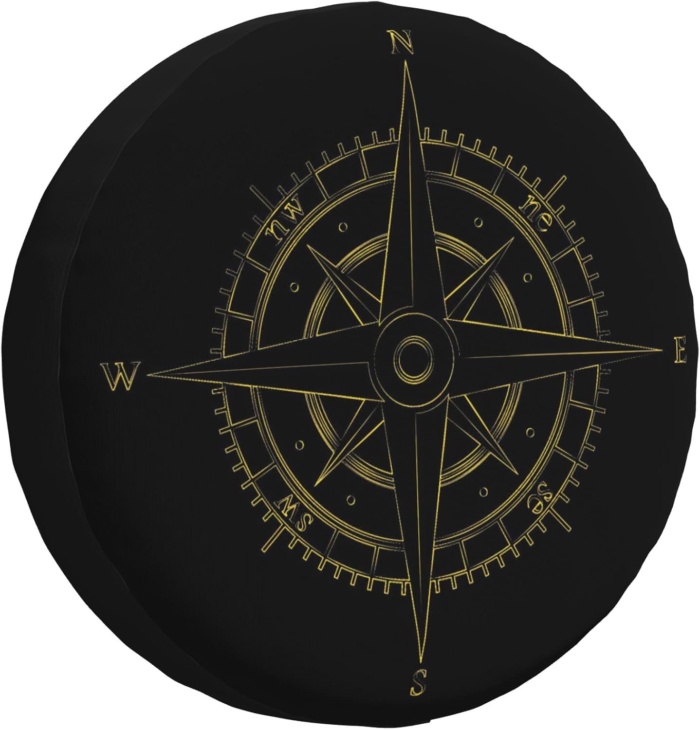 Adventure Compass Spare Tire Cover Universal Wheel Cover Waterproof Dust-Proof Tire Protector with Adjustable Buckle Strap for Trailer RV SUV All Vehicle 17 inch