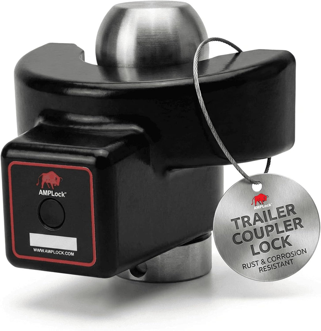 AMPLock U-BRP2516 2 5/16", Heavy Duty Trailer Lock for 2 5/16" Coupler, RV Camper Hitch Lock, Receiver Hitch Accessories, Fast Push System, Rust Resistant Finish, Long Term Outdoor Use
