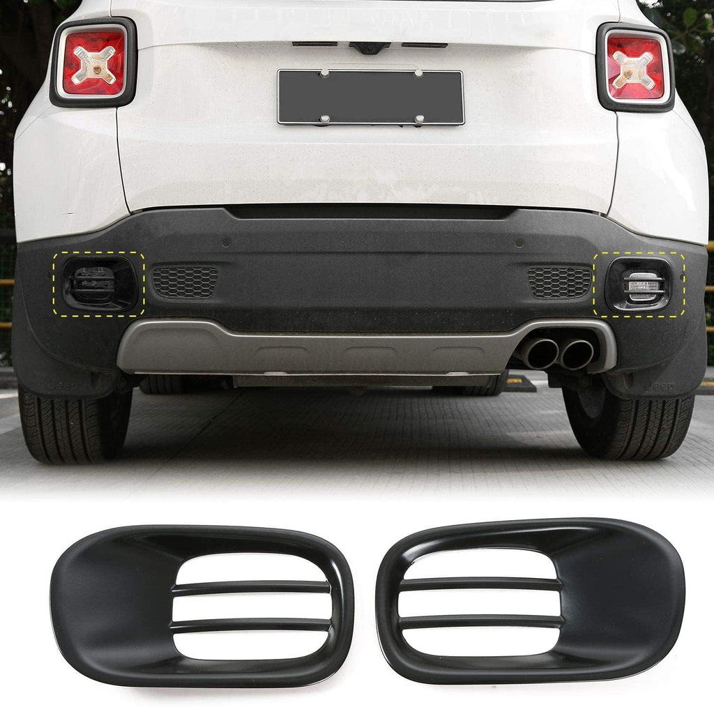 JeCar Rear Tail Fog Light Lamp Frame Trim Cover for 2015-2018 Jeep Renegade 2015-2018