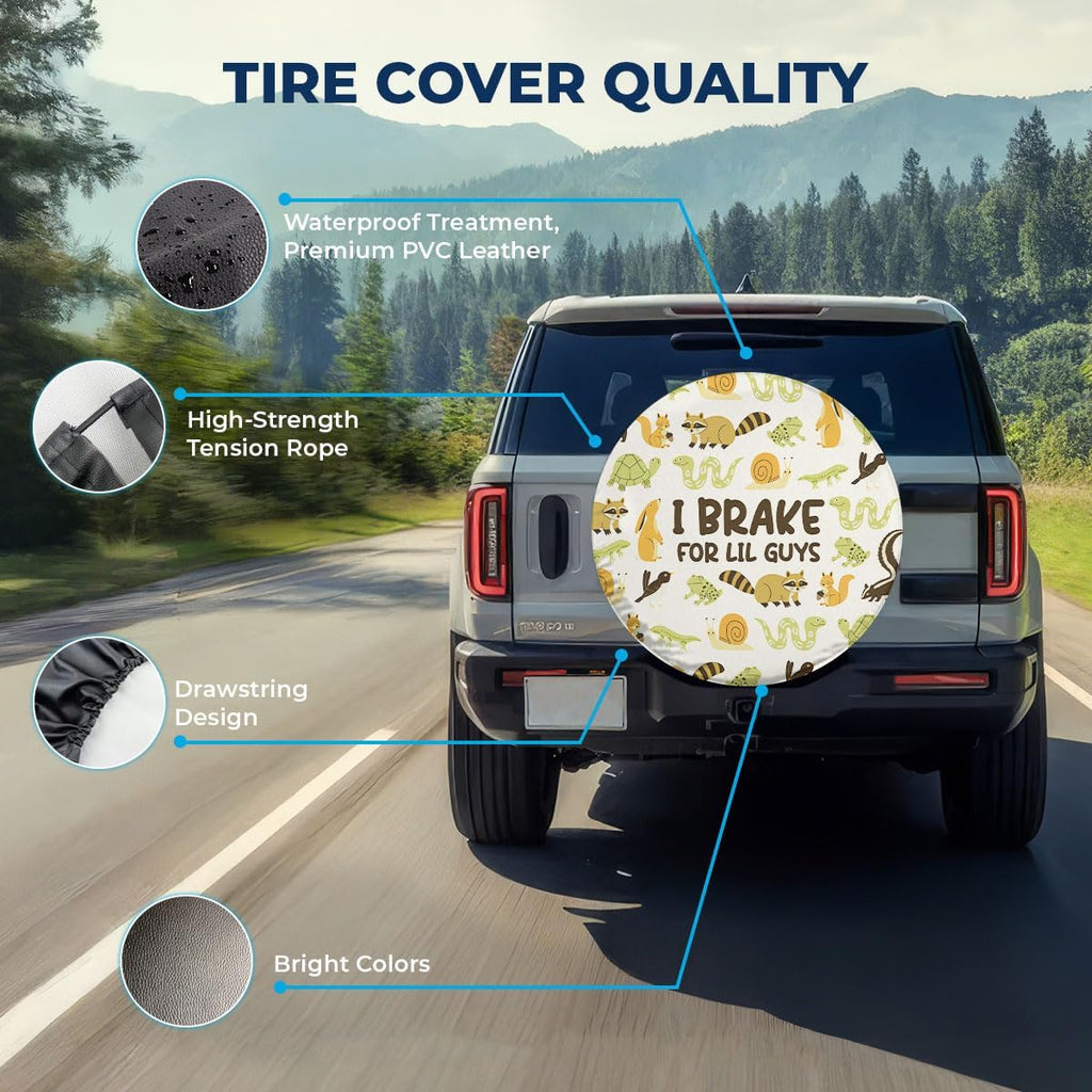 GENANY Wildlife Animal Father's Day PVC Spare Tire Cover for RV Trailer, Waterproof, Size 14 Fits 24-27 Inch